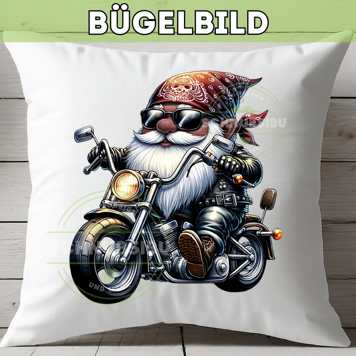 Bügelbild Wichtelkollektion - Biker